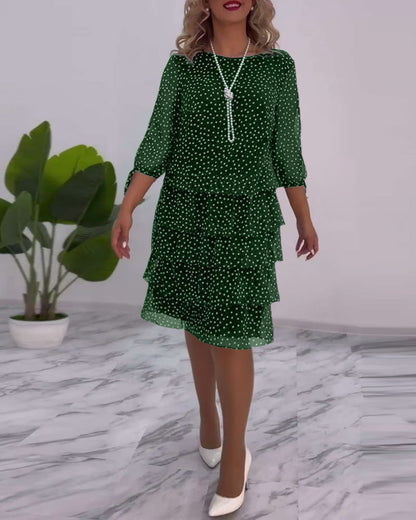 Luviaren™ | A-Linien Schichtkleid mit Punktemuster