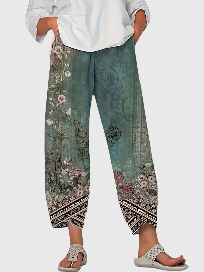 Lindenfeld™ | Elegante Caprihose mit Blumenmuster