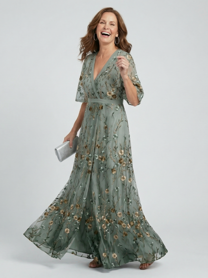 Luviaren™ | Midi Kleid mit Halterneck und Blumenmuster