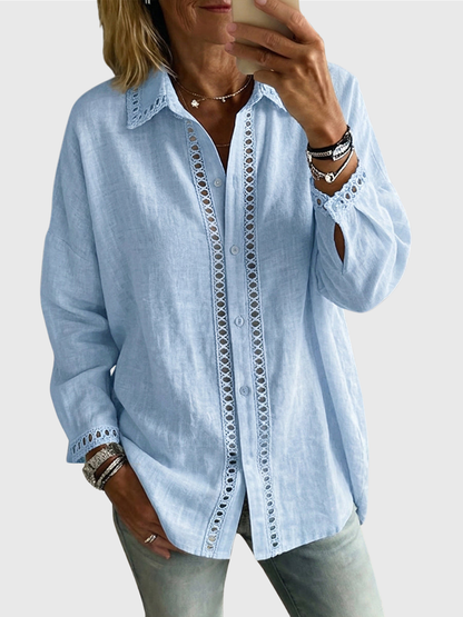 Aurelia™ | Damen Bluse Venice mit Lochstickerei und lockerer Passform