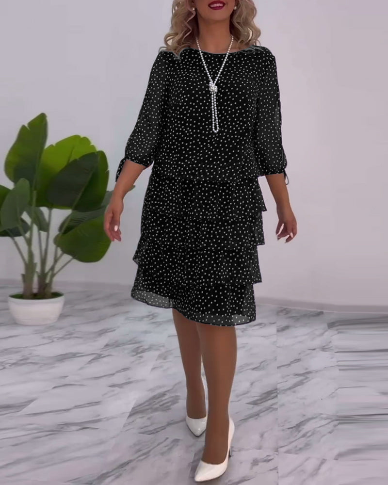 Luviaren™ | A-Linien Schichtkleid mit Punktemuster