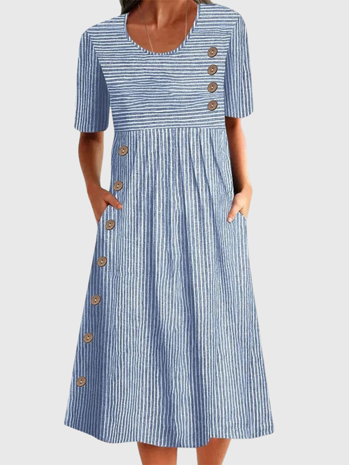 Nordwelle™ | Gestreiftes Midi-Sommerkleid