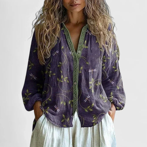 Luviaren™ | Gemusterte Bluse Hallie mit lockerer Passform