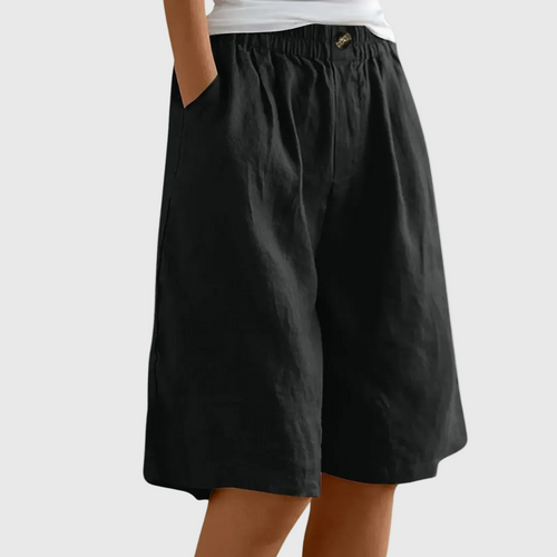 Luviaren™ | Knielange Baumwoll-Leinen Shorts