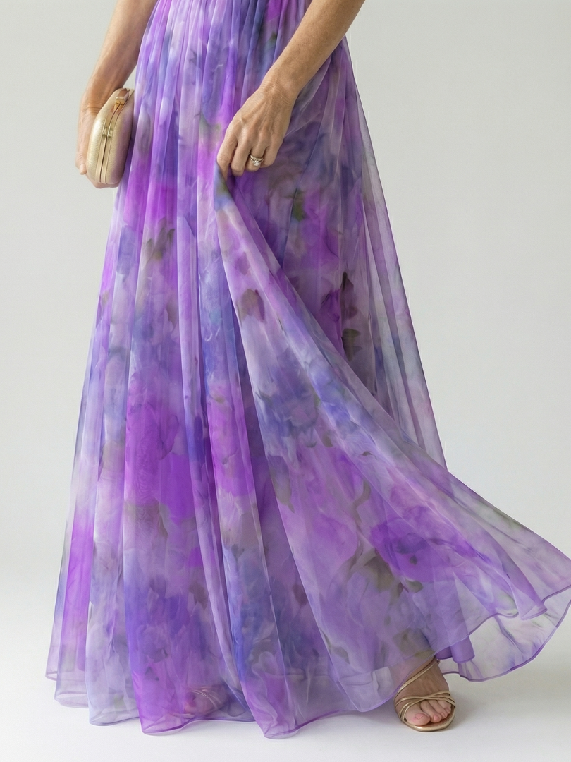 Klaravell™ | Ärmelloses Maxikleid mit Wickeloberteil