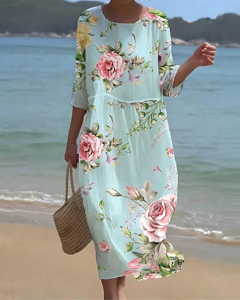 Lindenhain™ | Elegantes Sunset Flower Kleid