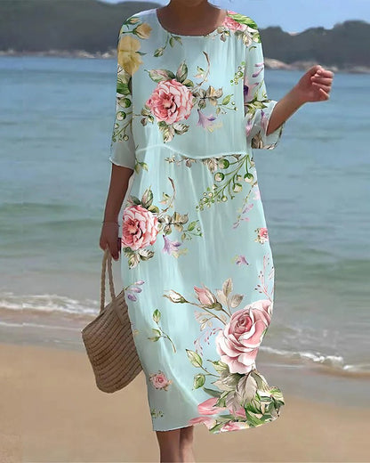 Lindenhain™ | Elegantes Sunset Flower Kleid