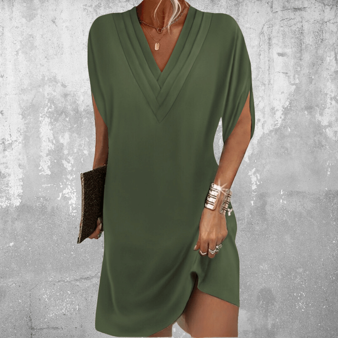 Aurelis™ | Damen Shift-Kleid mit V-Ausschnitt