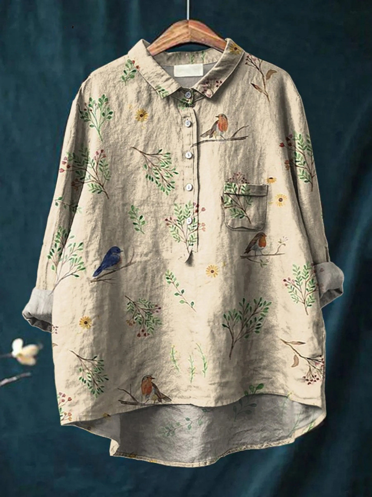Aurelis™ | Damenbluse mit Vogel-Muster