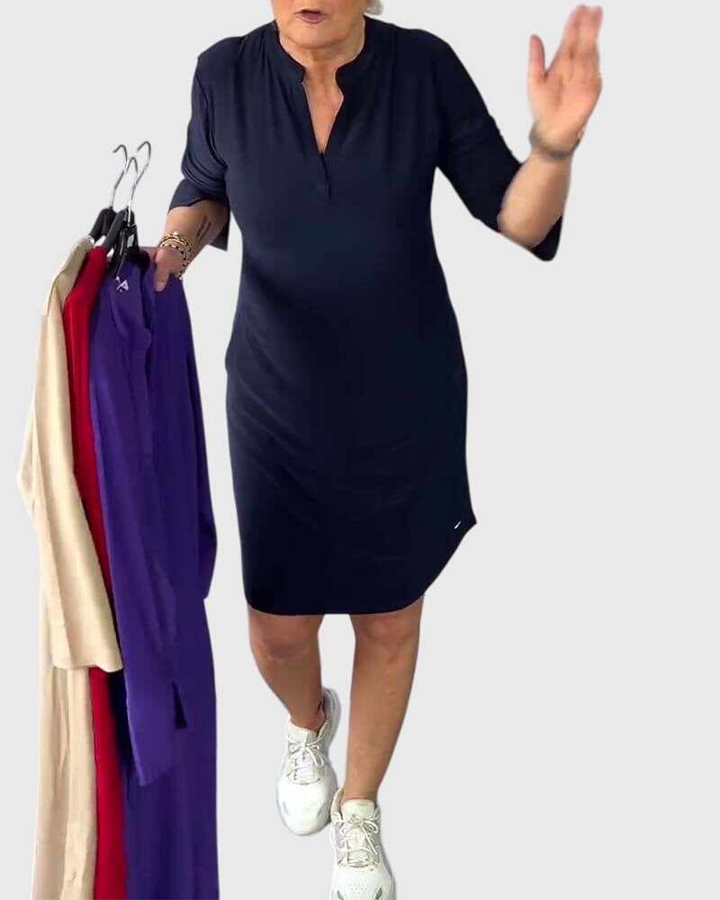 Valerien™ | Figurbetontes V-Ausschnittkleid