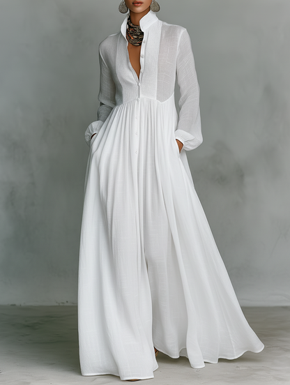Aurelis™ | Serena Maxikleid mit Knopfleiste