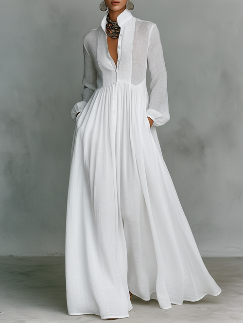 Aurelis™ | Serena Maxikleid mit Knopfleiste