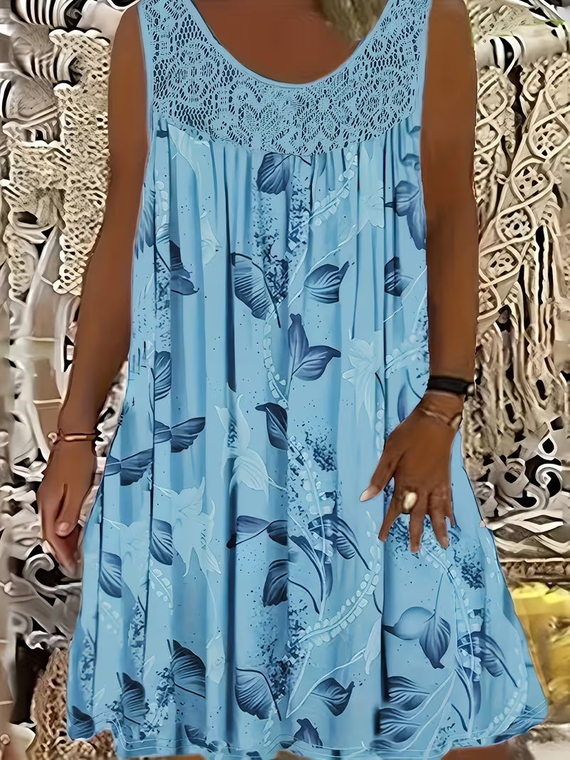 Luviaren™ | Ärmelloses Midikleid mit Blumenmuster