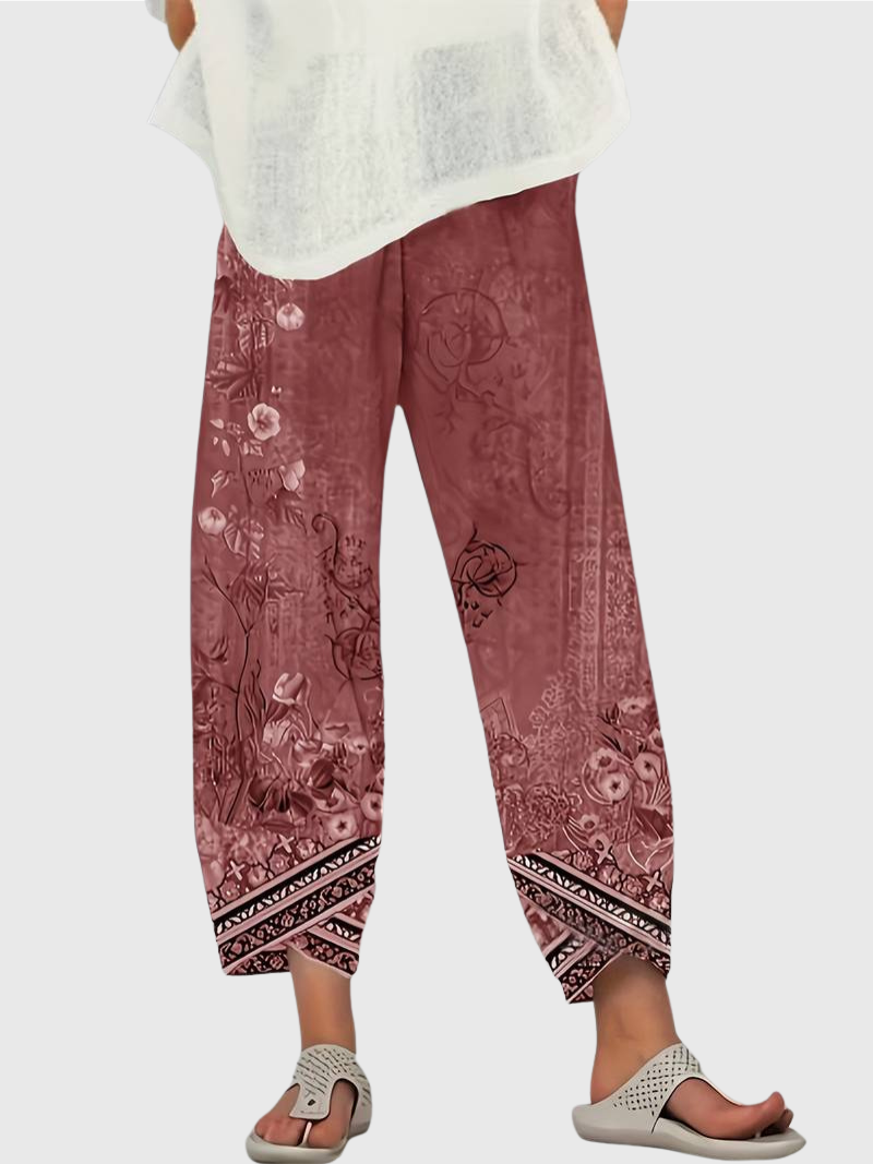 Lindenfeld™ | Elegante Caprihose mit Blumenmuster