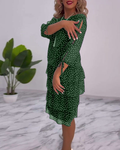 Luviaren™ | A-Linien Schichtkleid mit Punktemuster