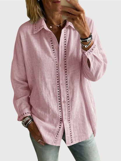 Aurelia™ | Damen Bluse Venice mit Lochstickerei und lockerer Passform