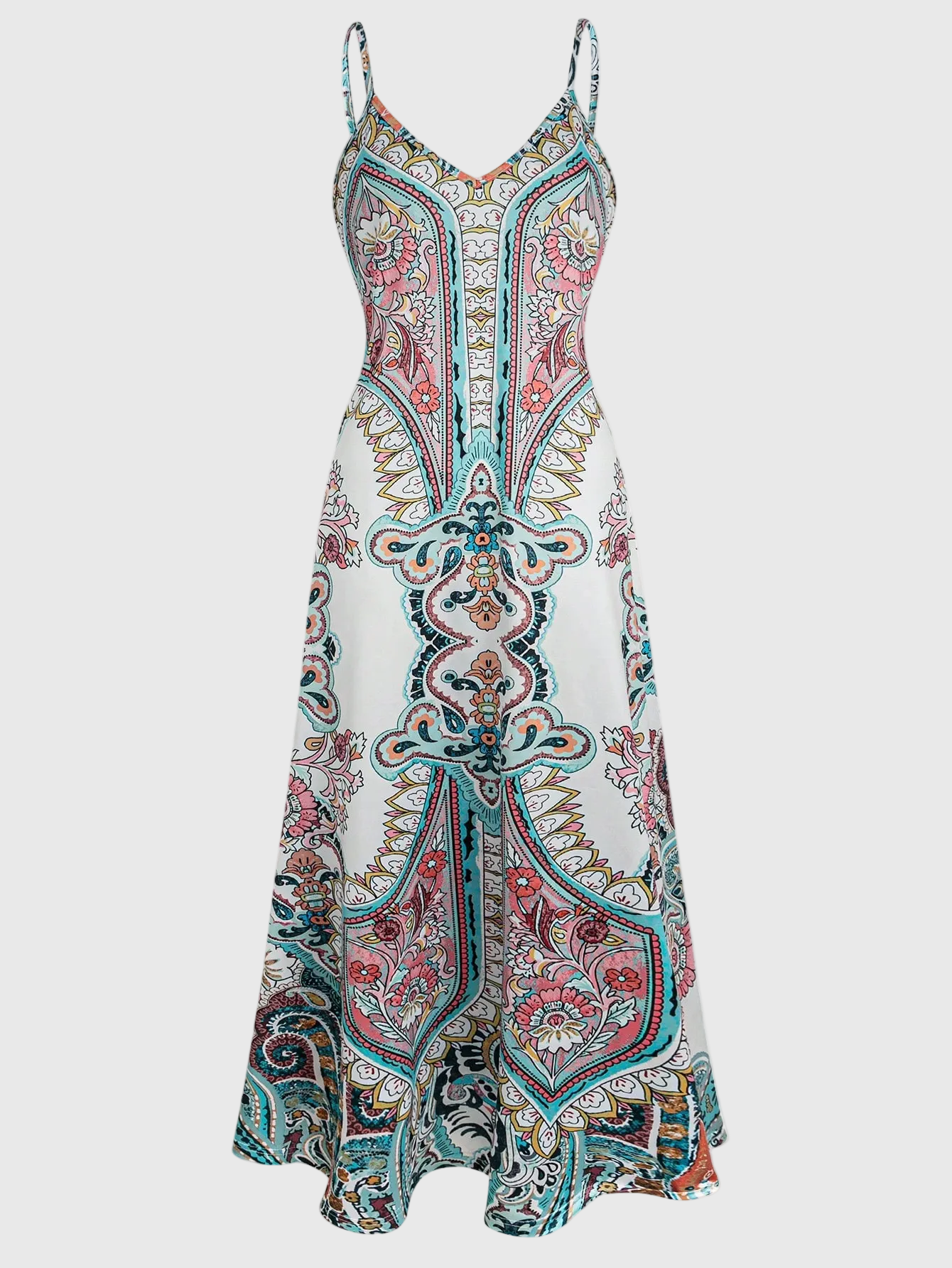 Lindenhain™ | Ärmelloses Boho Sommerkleid mit Blumenmuster
