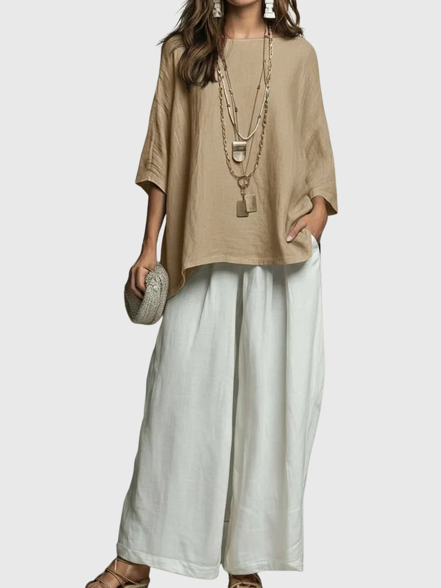 Stahlberg™ | Zweiteiliges Leinen-Set mit weiter Hose