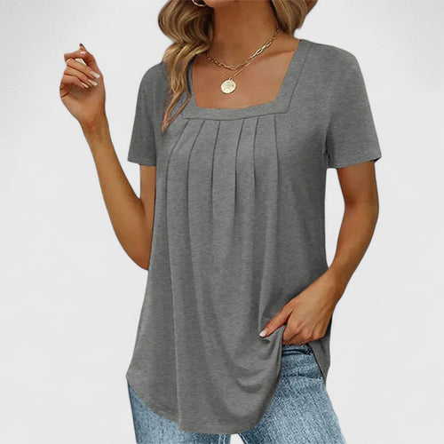Aurelis™ | Sommerbluse mit Quadratausschnitt und Falten