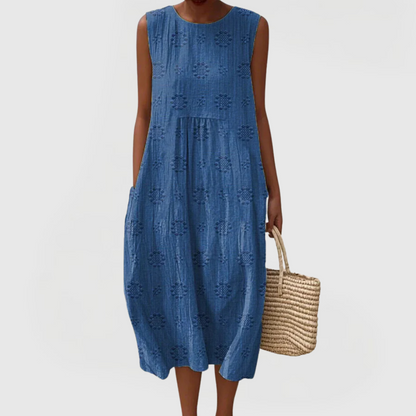 Lindenberg™ | Ärmelloses Sommerkleid mit Stickerei und Taschen