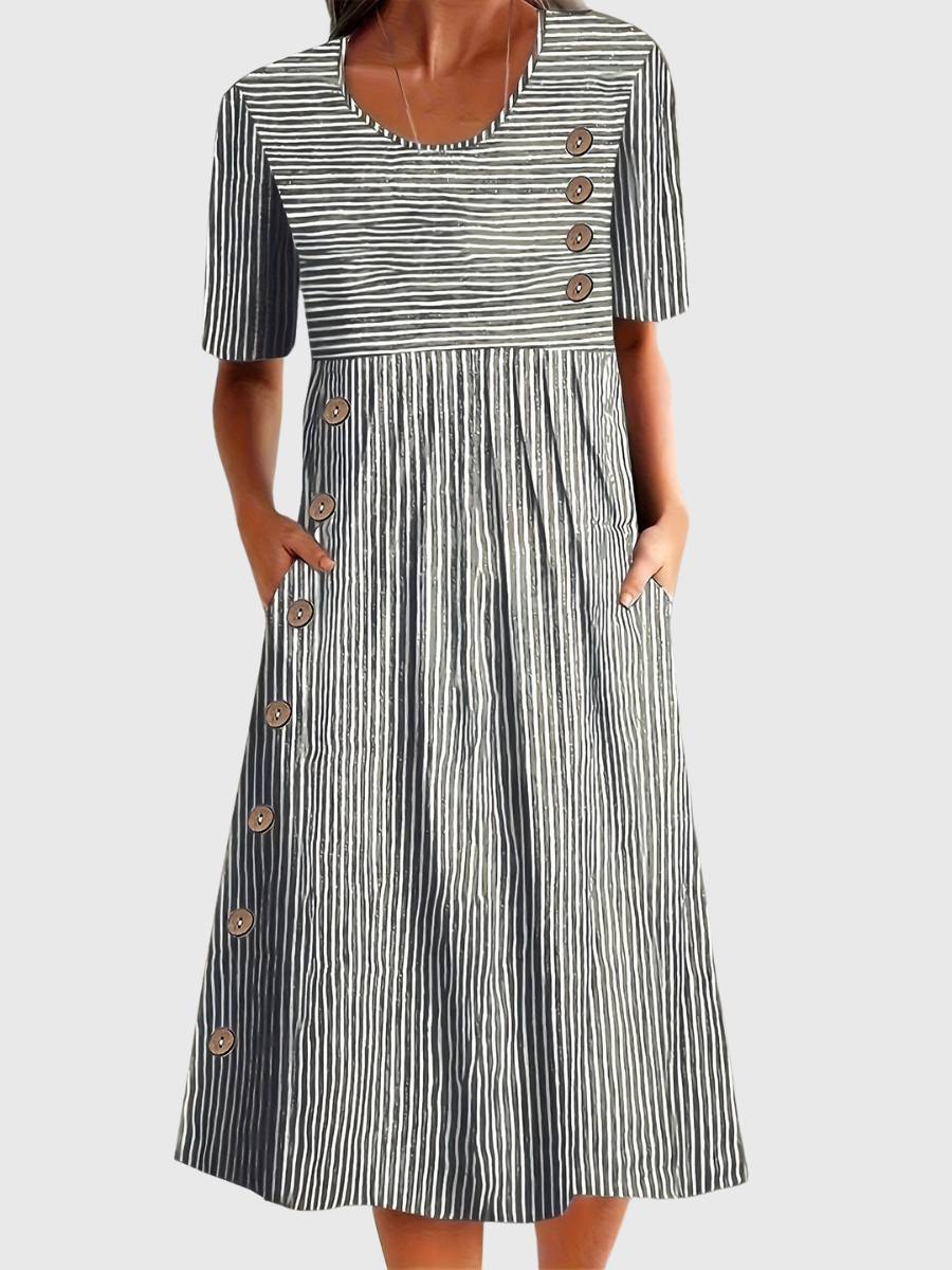 Stahlberg™ | Gestreiftes Midi-Sommerkleid mit lockerer Passform