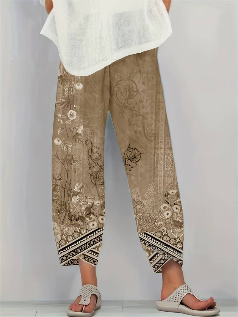 Lindenfeld™ | Elegante Caprihose mit Blumenmuster