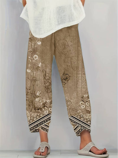 Lindenfeld™ | Elegante Caprihose mit Blumenmuster