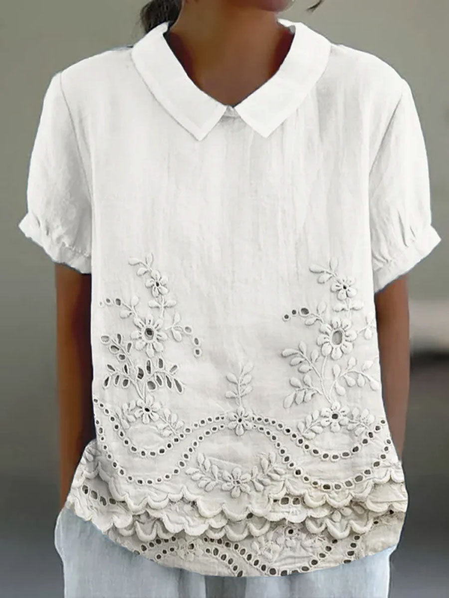 Aurelis™ | Damen Shirt mit floraler Stickerei
