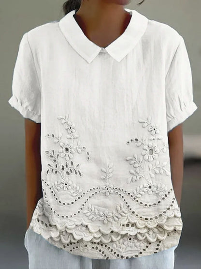 Aurelis™ | Damen Shirt mit floraler Stickerei