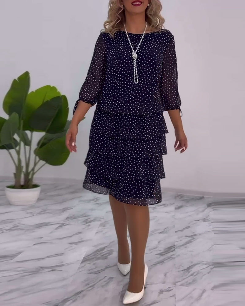 Luviaren™ | A-Linien Schichtkleid mit Punktemuster
