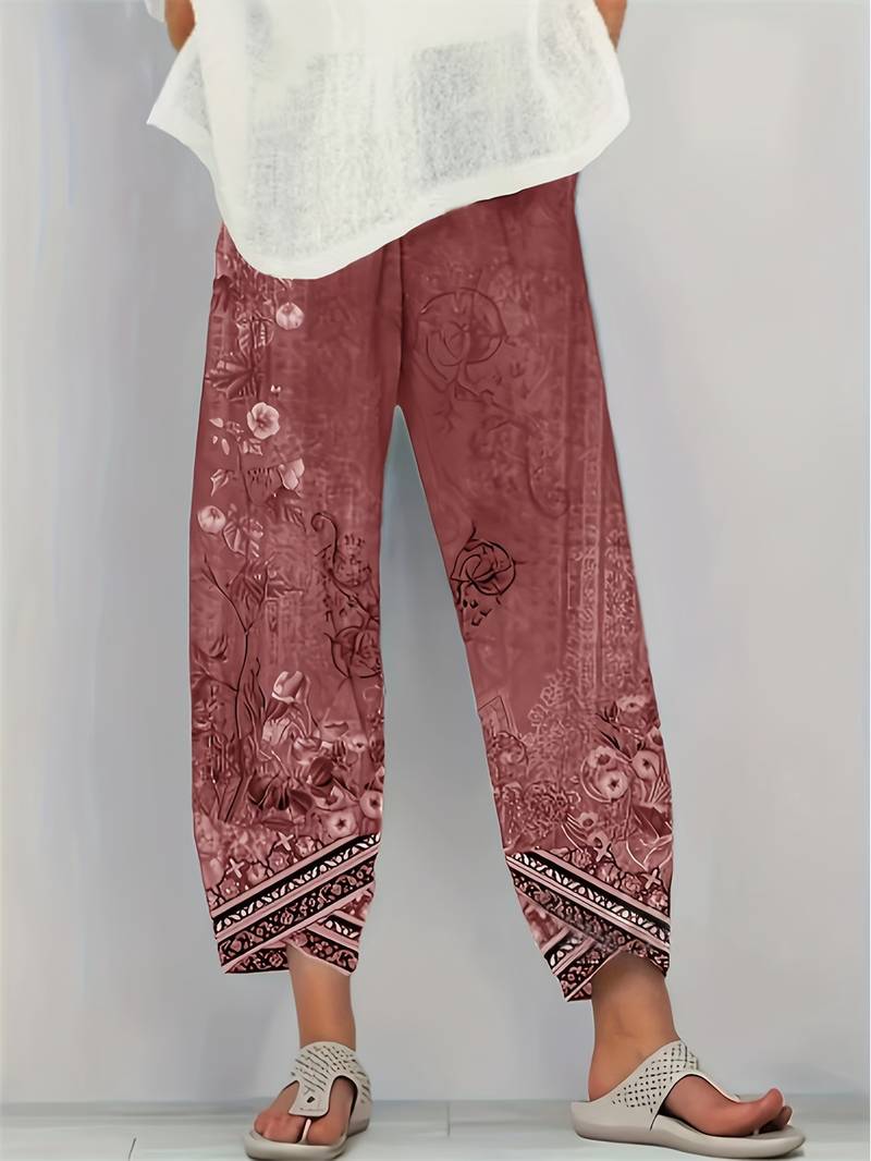 Lindenfeld™ | Elegante Caprihose mit Blumenmuster