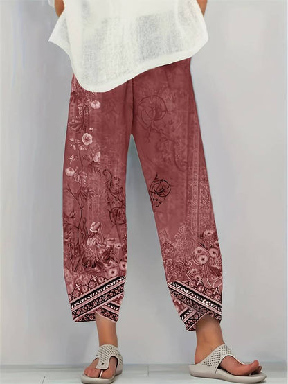 Lindenfeld™ | Elegante Caprihose mit Blumenmuster