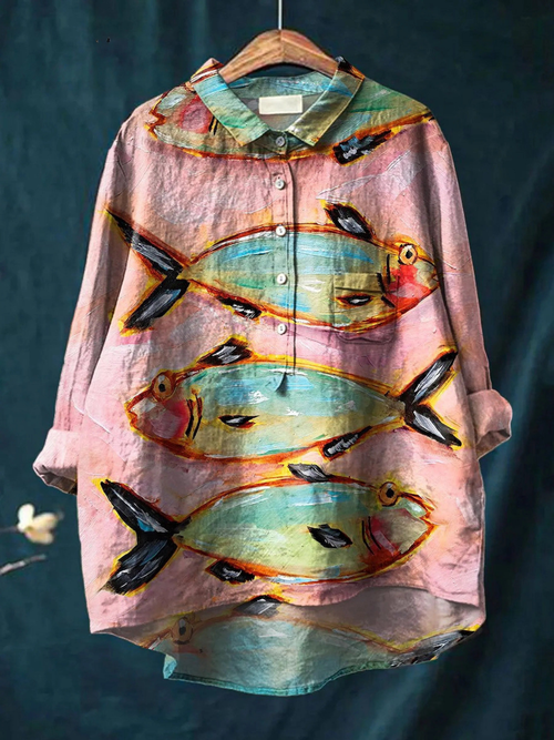 Aurelis™ | Damen Shirt mit Fisch-Print