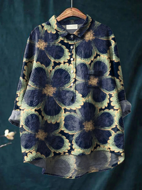 Aurelis™ | Damen Freizeitshirt mit Vintage Floral Druck