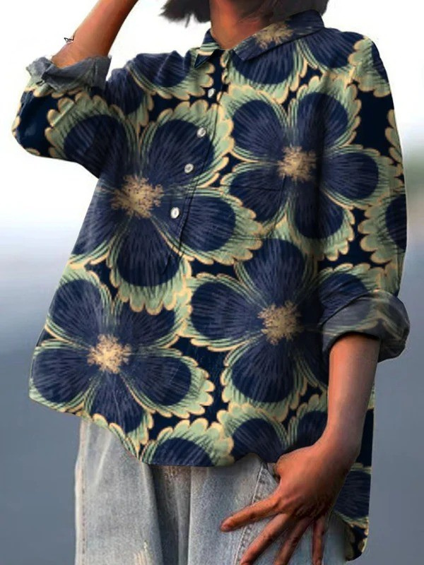 Aurelis™ | Damen Freizeitshirt mit Vintage Floral Druck