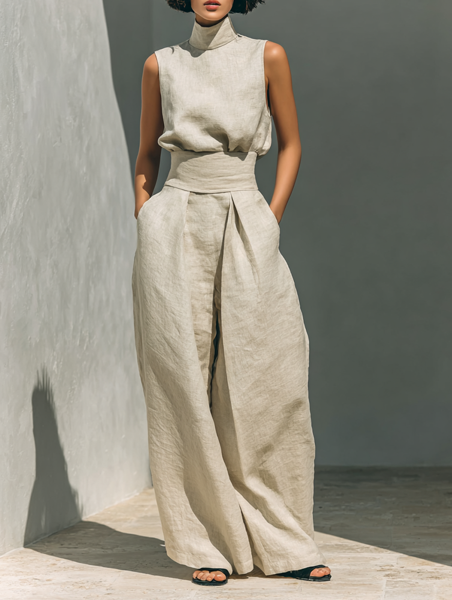 Luviaren™ | Minimalistisches Zweiteiler-Set mit ärmelloser Bluse