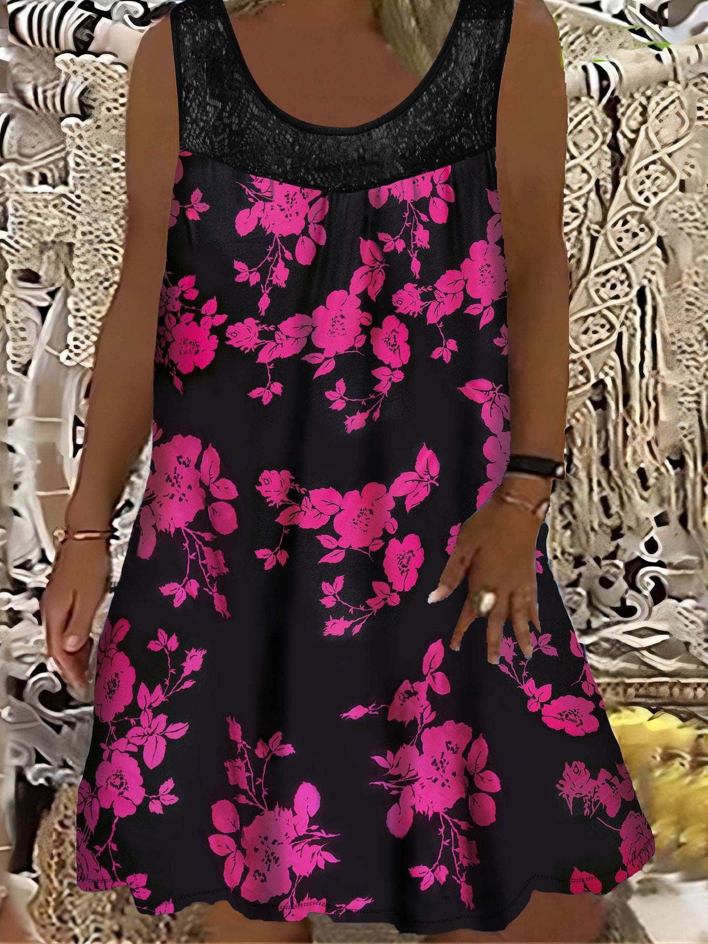 Luviaren™ | Ärmelloses Midikleid mit Blumenmuster