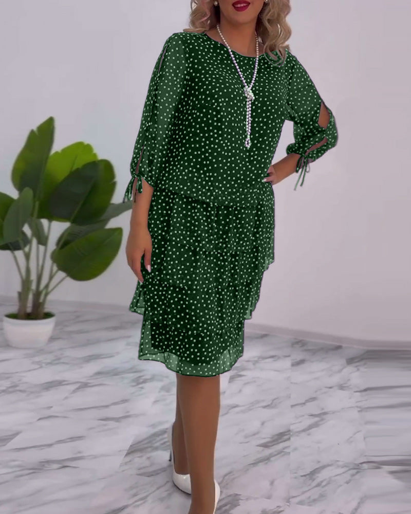 Luviaren™ | A-Linien Schichtkleid mit Punktemuster