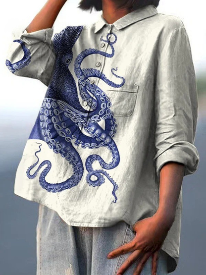 Nordlicht™ | Damen T-Shirt mit Oktopus-Print