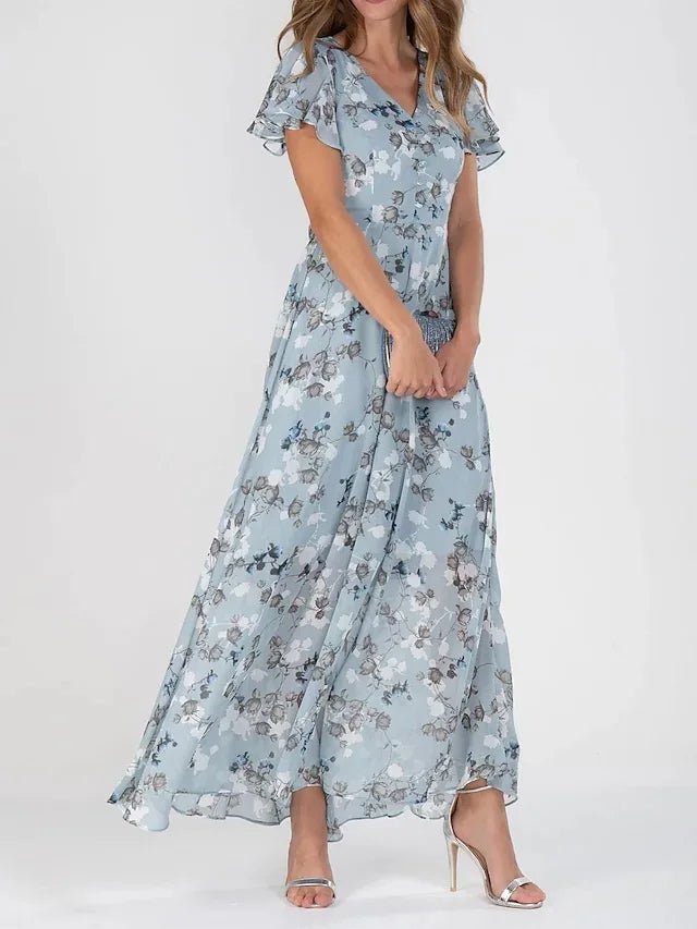 Aurelis™ | Elegantes Maxikleid mit V-Ausschnitt