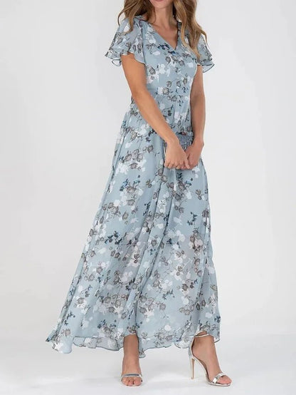 Aurelis™ | Elegantes Maxikleid mit V-Ausschnitt