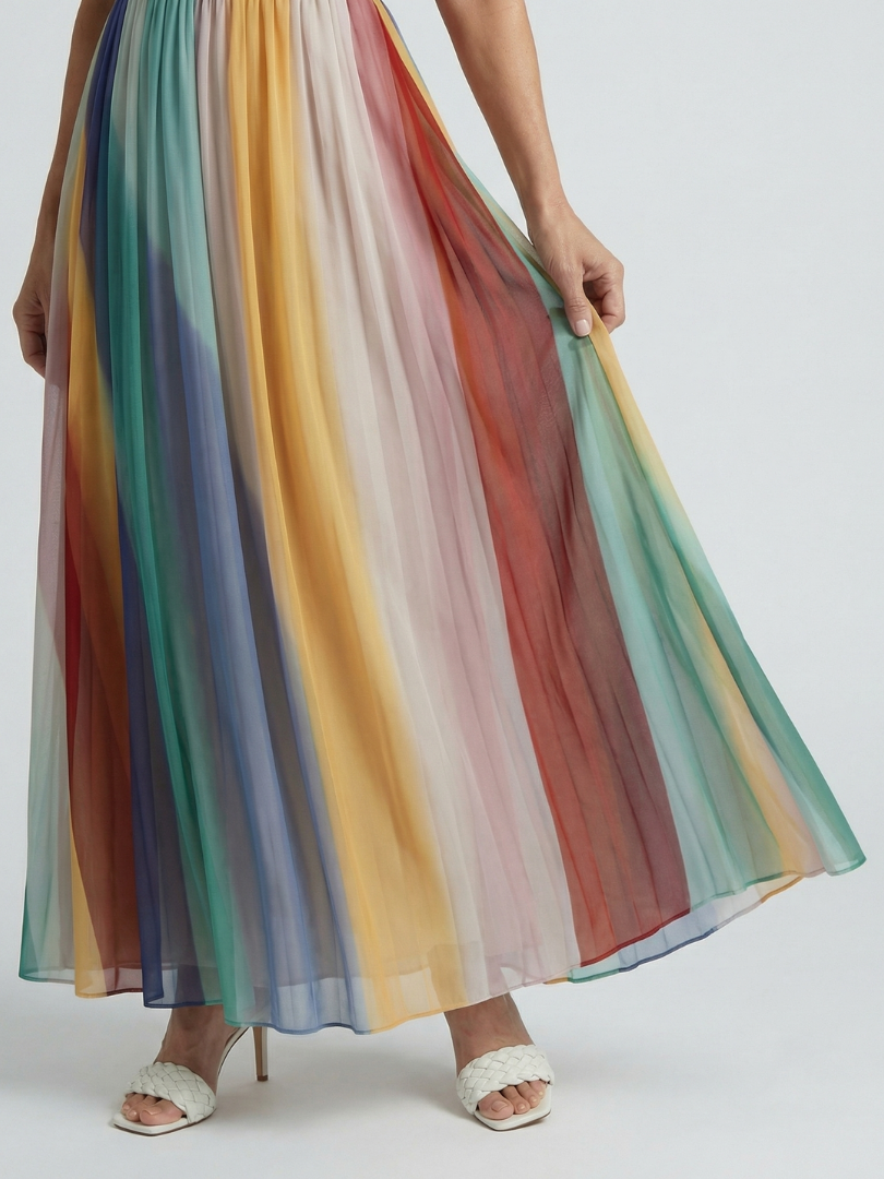 Aurelis™ | Trägerloses Maxikleid mit Streifenmuster
