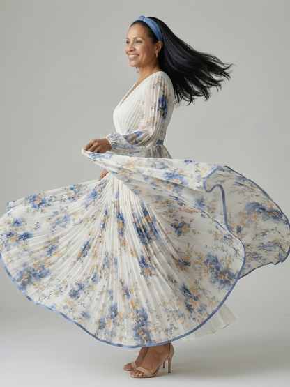 Aurelis™ | Midi Kleid mit Wickeloberteil und Faltenrock