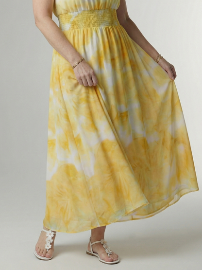 Aurelis™ | Midi Kleid mit Halterneck und geraffter Taille