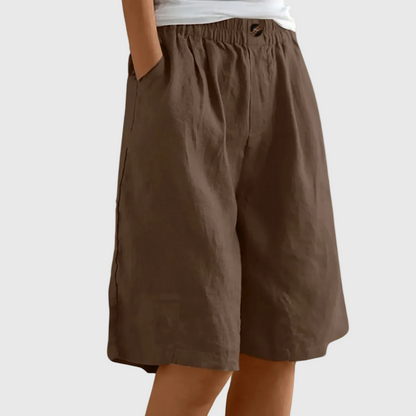 Luviaren™ | Knielange Baumwoll-Leinen Shorts