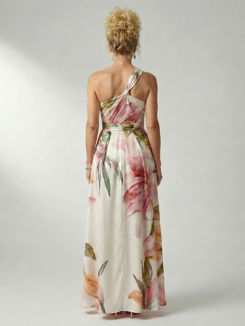 Aurelis™ | Ärmelloses Maxikleid mit Halterneck und Blumenmuster