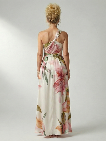 Aurelis™ | Ärmelloses Maxikleid mit Halterneck und Blumenmuster