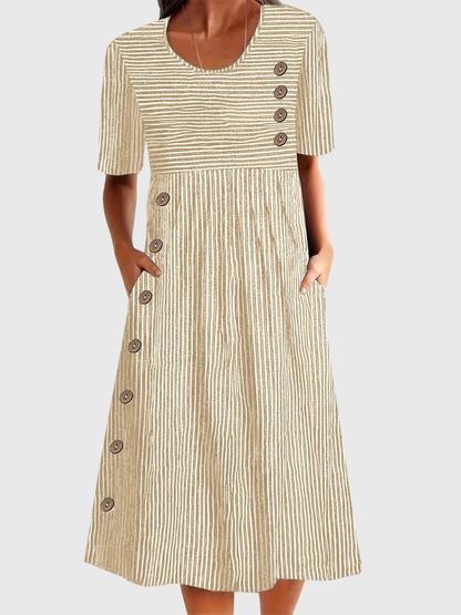 Stahlberg™ | Gestreiftes Midi-Sommerkleid mit lockerer Passform