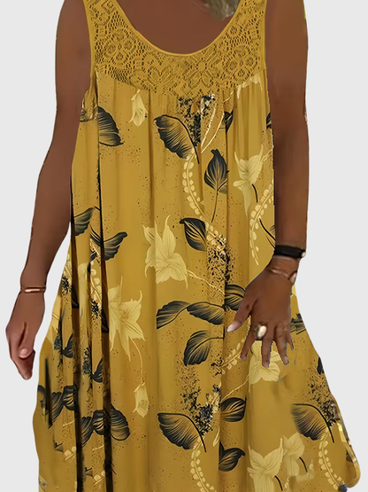 Luviaren™ | Ärmelloses Midikleid mit Blumenmuster