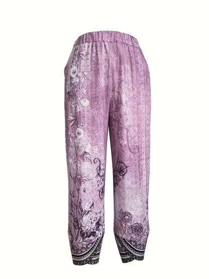 Lindenfeld™ | Elegante Caprihose mit Blumenmuster
